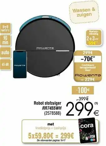 Cora Rowenta robot stofzuiger rr7455wh aanbieding