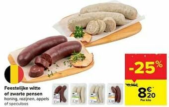 Carrefour Feestelijke witte of zwarte pensen aanbieding