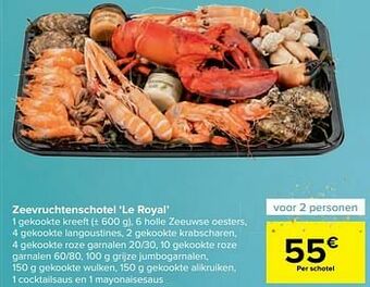 Carrefour Zeevruchtenschotel le royal aanbieding