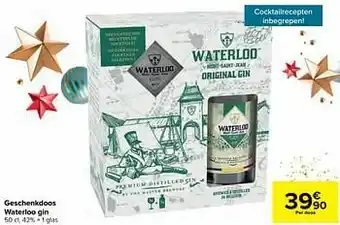 Carrefour Geschenkdoos waterloo gin aanbieding