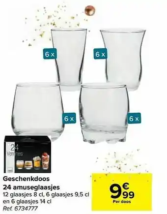 Carrefour Geschenkdoos 24 amuseglaasjes aanbieding