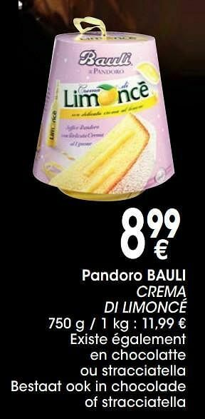 Cora Pandoro bauli crema di limoncé aanbieding