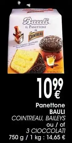 Cora Panettone bauli cointreau, baileys aanbieding