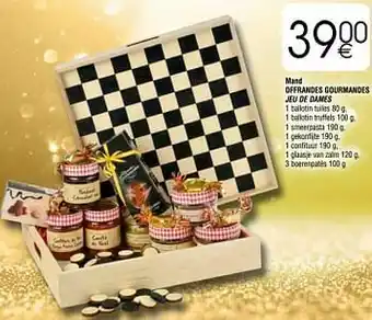 Cora Mand offrandes gourmandes jeu de dames aanbieding