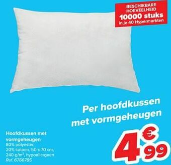 Carrefour Hoofdkussen met vormgeheugen aanbieding