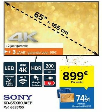 Carrefour Sony kd-65x80jaep aanbieding