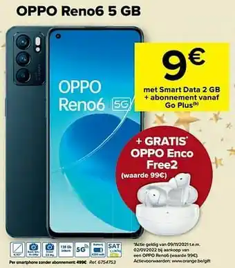 Carrefour Oppo reno6 5 gb aanbieding