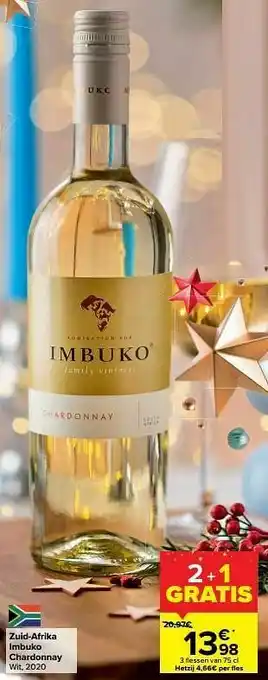 Carrefour Zuid-afrika imbuko chardonnay wit aanbieding