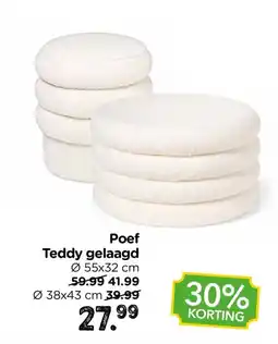 Xenos Poef Teddy gelaagd aanbieding