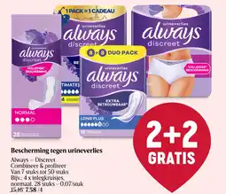 Delhaize Bescherming tegen urineverlies aanbieding