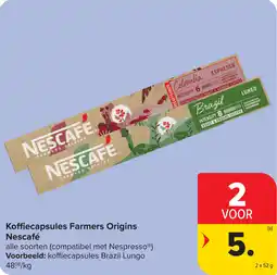 Carrefour Koffiecapsules Farmers Origins Nescafé aanbieding