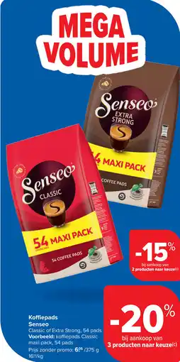 Carrefour Koffiepads Senseo aanbieding