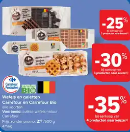 Carrefour Wafels en galetten Carrefour en Carrefour Bio aanbieding