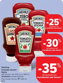 Carrefour Heinz Ketchup & koude sauzen aanbieding
