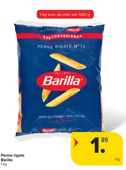 Carrefour Penne rigate Barilla aanbieding