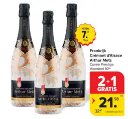 Carrefour Frankrijk Crémant d'Alsace Arthur Metz aanbieding