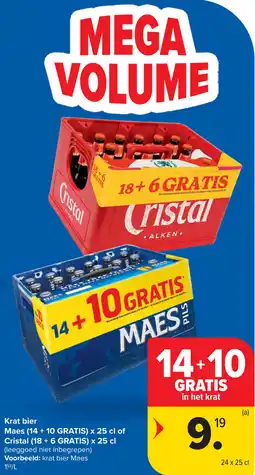 Carrefour Krat bier Maes of Cristal aanbieding