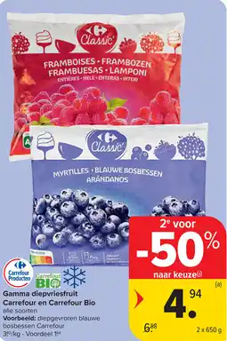 Carrefour Gamma diepvriesfruit Carrefour en Carrefour Bio aanbieding