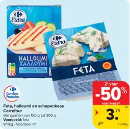 Carrefour Feta halloumi en schapenkaas Carrefour aanbieding