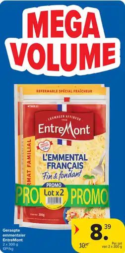 Carrefour Geraspte emmentaler EntreMont aanbieding