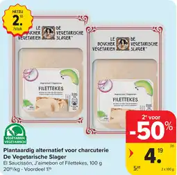 Carrefour Plantaardig alternatief voor charcuterie De Vegetarische Slager aanbieding