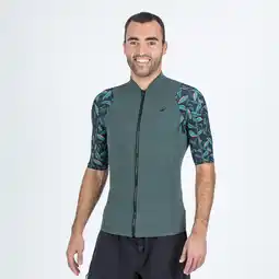 Decathlon Uv-werende top met korte mouwen heren YULEX100 1,5 mm bloemenprint Awake aanbieding