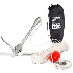 Decathlon Anker, 4-klauwgrijper met 15 m touw voor SUP, kajaks en roeibootjes aanbieding