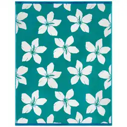Decathlon XL-strandlaken van velours jacquard blauw 140x180 400g/m² - Bargara aanbieding