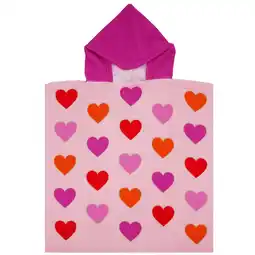 Decathlon Kinder-Poncho Microvezel Roze 60x60 250g/m² - Poncho Harten aanbieding
