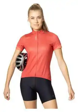 Decathlon Odlo Essential Women's Short Sleeve Zip Jersey Red / Rood aanbieding