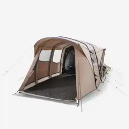 Decathlon Opblaasbare tent voor 6 personen AirSeconds 6.3 polykatoen 3 slaapruimtes aanbieding