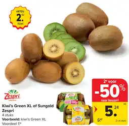 Carrefour Kiwi's Green XL of Sungold Zespri aanbieding