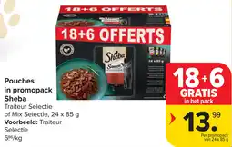 Carrefour Pouches in promopack Sheba aanbieding