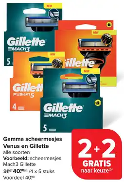 Carrefour Gamma scheermesjes Venus en Gillette aanbieding