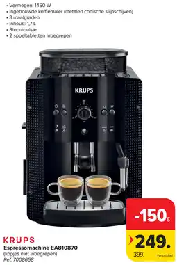 Carrefour Krups Espressomachine EA810870 aanbieding