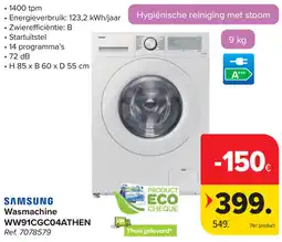 Carrefour Samsung Wasmachine WW91CGC04ATHEN aanbieding