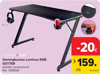 Carrefour Gamingbureau Luminus RGB GXT709 aanbieding
