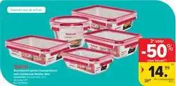 Carrefour Tefal Assortiment glazen bewaardozen met clipdeksels Master Seal aanbieding