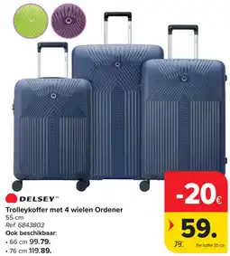 Carrefour Delsey Trolleykoffer met 4 wielen Ordener aanbieding