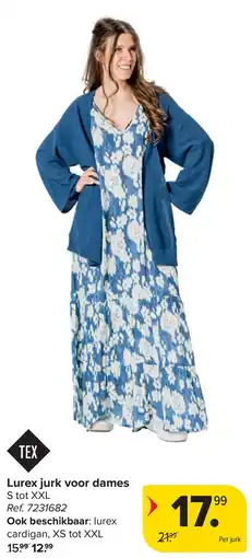 Carrefour TEX Lurex jurk voor dames aanbieding