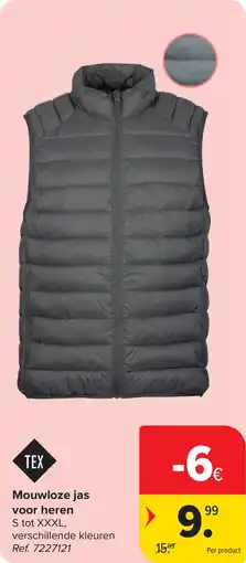 Carrefour TEX Mouwloze jas voor heren aanbieding