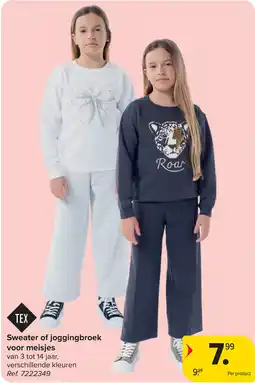 Carrefour TEX Sweater of joggingbroek voor meisjes aanbieding