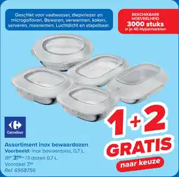 Carrefour Assortiment inox bewaardozen aanbieding