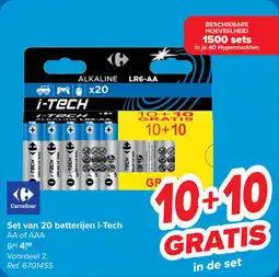 Carrefour Set van 20 batterijen i-Tech aanbieding