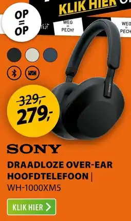 Expert Sony draadloze over ear hoofdtelefoon WH-1000XM5 aanbieding