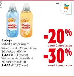 Colruyt Robijn Wasverzachter Morgendauw 30 dosissen 604 ml aanbieding