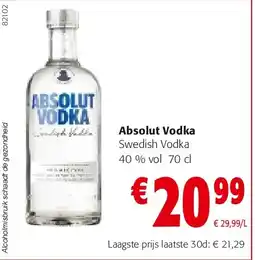 Colruyt Absolut Vodka Swedish Vodka aanbieding