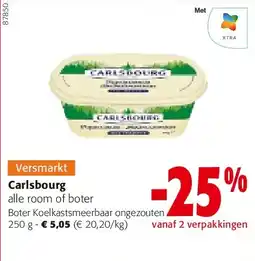 Colruyt Carlsbourg Boter Koelkastsmeerbaar ongezouten 250 g aanbieding