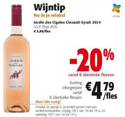 Colruyt Jardin des Cigales Cinsault-Syrah 2024 aanbieding