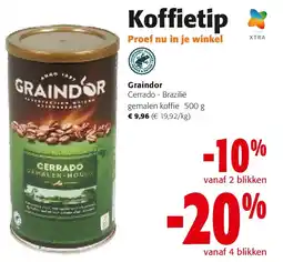 Colruyt Graindor Cerrado - Brazilië gemalen koffie 500 g aanbieding